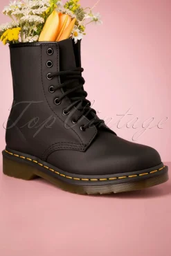 Outlet Dr. Martens 1460 Fettige Stiefeletten In Schwarz