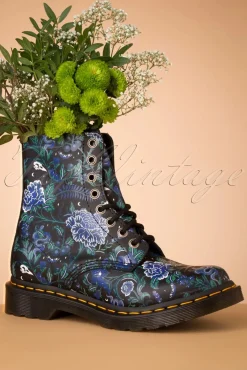 Best Dr. Martens 1460 Pascal Backhand Mystic Garden Floral Stiefel In Schwarz