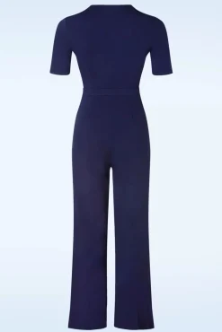 Store Surkana Abigail Crossover Jumpsuit In Marineblau