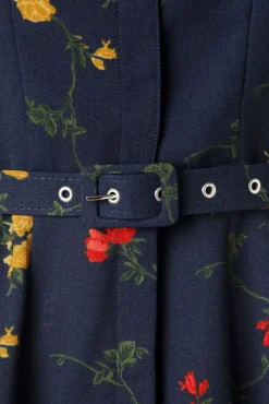 Discount Collectif Clothing Alberta Bloom Floral Kleid In Marineblau