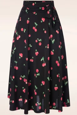 Clearance Vintage Chic for Topvintage Ally Cherry Print Swing Rock In Schwarz