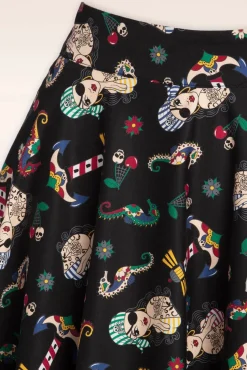 Hot Banned Retro Anker Pin-Up Swing Rock In Schwarz