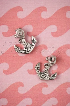 Hot ZaZoo Anker-Ohrstecker In Silber