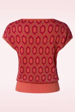 Hot King Louie Ann Top Crown In Tweed Orange