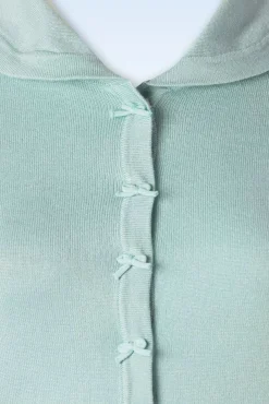 Outlet Banned Retro April Kurzarm Strickjacke In Aquablau