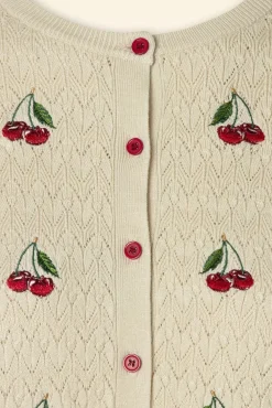 Discount Vixen Arlene Cherry Strickjacke In Creme