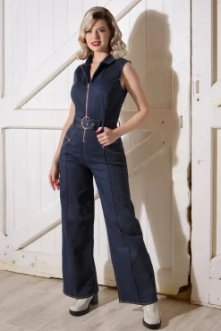 Shop Rock-a-Booty Audrey Jumpsuit Aus Dunklem Denim