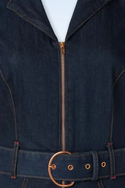 Discount Rock-a-Booty Audrey Jumpsuit Kurzarm In Dark Denim