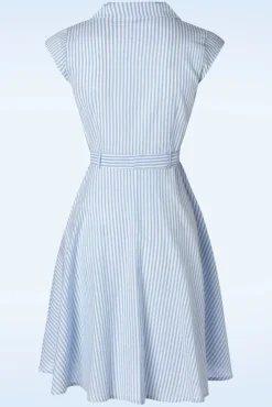 Clearance Circus Ava Gestreiftes Kleid In Hellblau