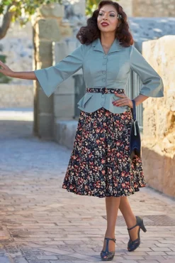 Hot Miss Candyfloss Bertha Minty Leinenblazer In Dusty Mint