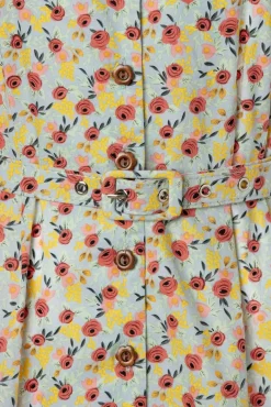 Best Banned Retro Blooming Swing Kleid In Blau