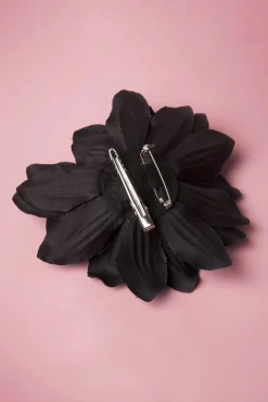 Online ZaZoo Blume Haarspange & Brosche In Schwarz
