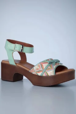 Clearance Nemonic Bora Flower Platform Sandale In Eisblau