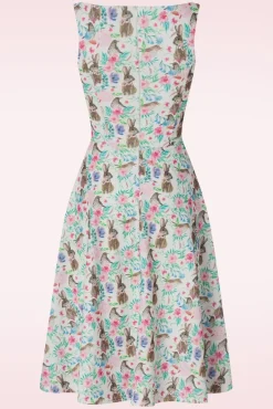 Outlet Vintage Chic for Topvintage Bunny Hop Swing Kleid In Weis Und Multi