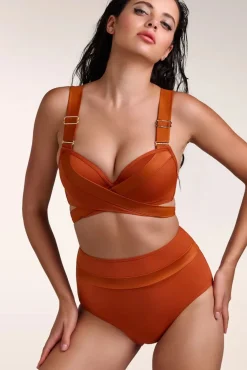 Fashion Marlies Dekkers Cache Coeur Push Up Bikini Top In Rost Orange