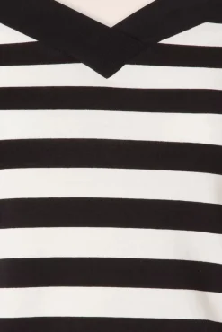 Hot Bunny Caitlin Stripes Top In Schwarz Und Weis