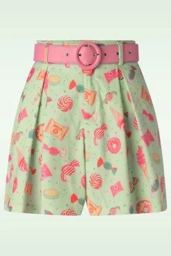 Store Vixen Candy Shorts Mit Gürtel In Mint