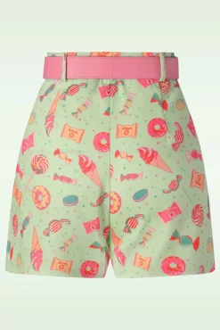Store Vixen Candy Shorts Mit Gürtel In Mint