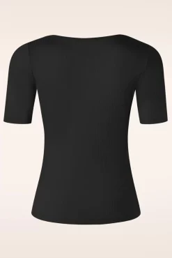 New King Louie Carice Uni Rib Top In Schwarz