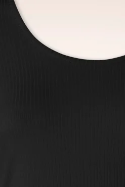 New King Louie Carice Uni Rib Top In Schwarz