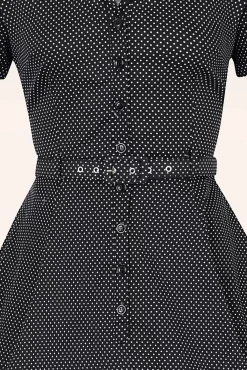 Discount Collectif Clothing Caterina Mini Polka Dot Swing-Kleid In Schwarz