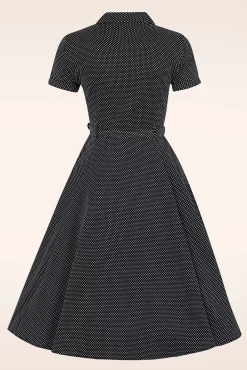 Discount Collectif Clothing Caterina Mini Polka Dot Swing-Kleid In Schwarz