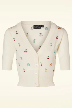 Hot Vixen Catorina Kirschen Cardigan In Creme