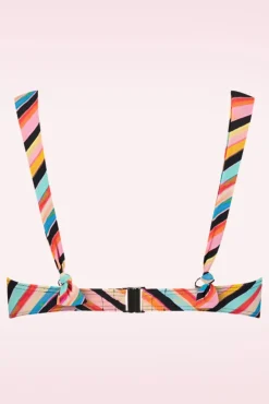 Fashion Cyell Chevron Chic Padded Bikini Top In Multi