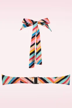 Fashion Cyell Chevron Chic Padded Bikini Top In Multi