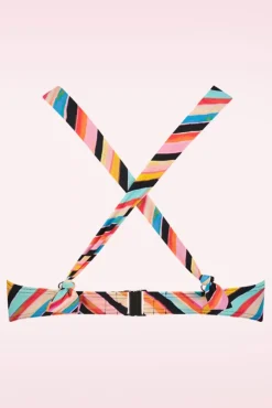 Fashion Cyell Chevron Chic Padded Bikini Top In Multi