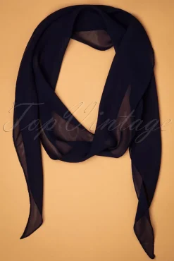 Clearance ZaZoo Chiffon Schal In Marineblau