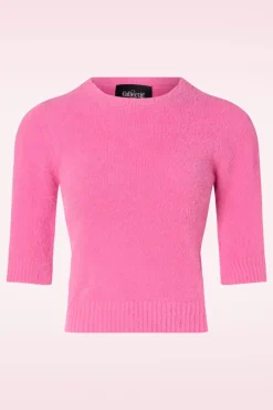 Best Collectif Clothing Chrissie Fluffy Strickoberteil In Pink