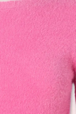 Best Collectif Clothing Chrissie Fluffy Strickoberteil In Pink