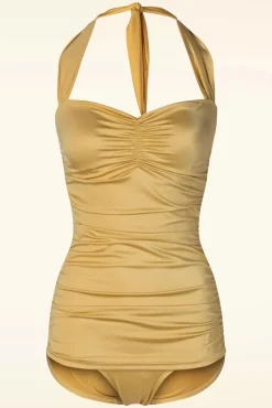Sale Esther Williams Classic Fifties One Piece Badeanzug In Gold