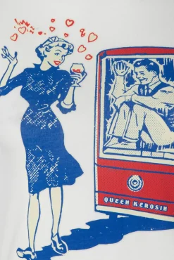 Flash Sale Queen Kerosin Cooles Love-T-Shirt In Off White