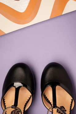 Store Banned Retro Country Rose Heels In Schwarz