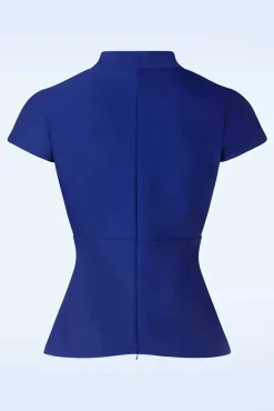 Clearance Glamour Bunny Business Babe Danny Lee Bluse In Konigsblau