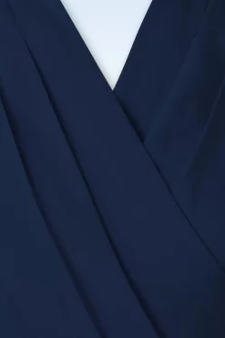 Fashion Rock N Romance Darla Wickelbluse Mit Kurzen Armeln In Marineblau