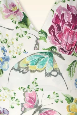 Best Sale Vintage Chic for Topvintage Deveny Blumen-Maxikleid In Gebrochenem Weis