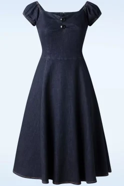 Store Collectif Clothing Dolores Denim Doll Kleid In Blau