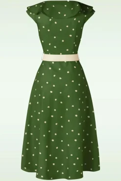 Fashion Vixen Dotty Midikleid Mit Weitem Kragen In Grun