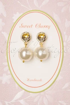 New Sweet Cherry Edle Perlenohrringe In Elfenbein