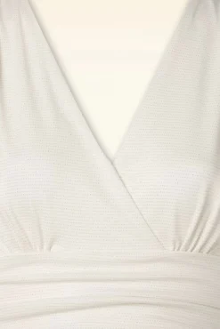 Sale Vintage Chic for Topvintage Eleanor Glitter Maxi Kleid In Egret