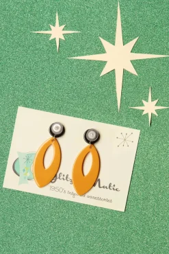 Hot Glitz-o-Matic Ellips Ohrringe In Senf