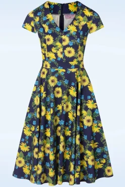 Cheap Topvintage Boutique Collection Exklusiv Bei Topvintage ~ Olivia Swing Kleid Mit Kurzen Armeln In Dunkelblau