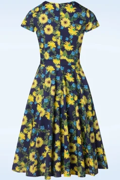 Cheap Topvintage Boutique Collection Exklusiv Bei Topvintage ~ Olivia Swing Kleid Mit Kurzen Armeln In Dunkelblau