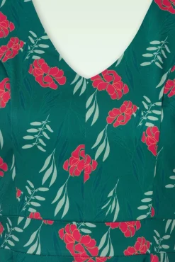 Online Topvintage Boutique Collection Exklusiv Bei Topvintage ~ Olivia Swing Kleid Mit Kurzen Armeln In Blaugrun