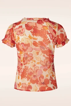 Cheap Smashed Lemon Femmy Floral Bluse In Orange