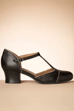 Fashion Miz Mooz Fernie T-Strap Pumps In Schwarz Und Creme