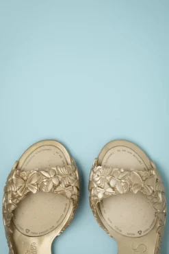 Outlet Sunies Flexi Schmetterling Flipflop Sandalen In Gold